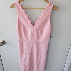 size 10 CeCe light pink scallop v neck sleeveless dress. New with tags.